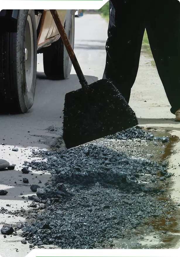 Professional worker laying paving stones